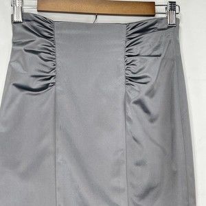 bebe Women Ruched Side Pleat Pencil Skirt Satined Size 2